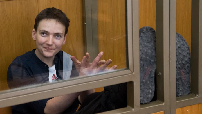  Na snímke ukrajinská pilotka Nadija Savčenková. 