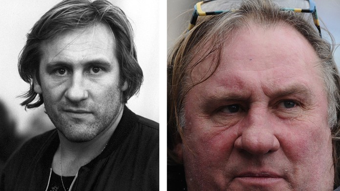 Gérard Depardieu kedysi a dnes.