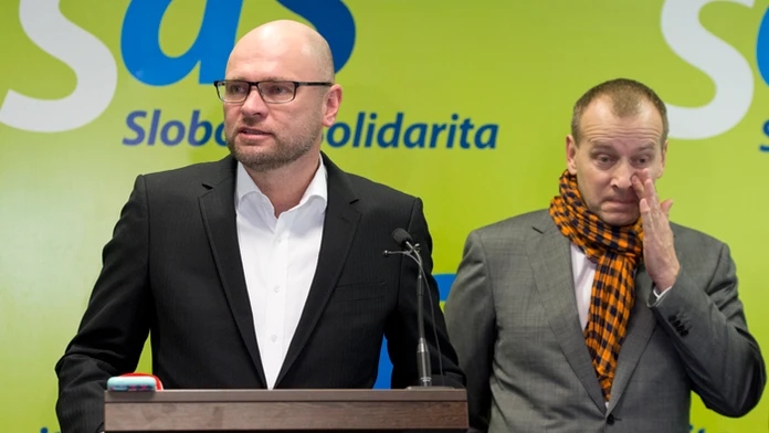 Predseda SaS Richard Sulík a líder hnutia Sme rodina Boris Kollár.