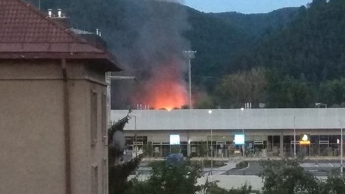Požiar haly.