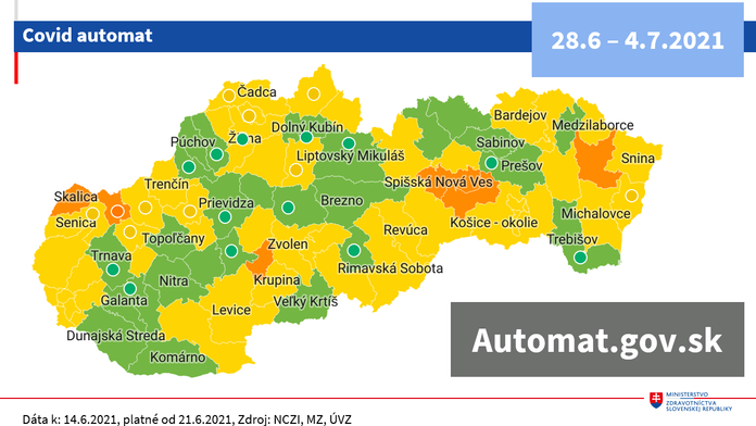 Rozdelenie okresov od 28. júna.