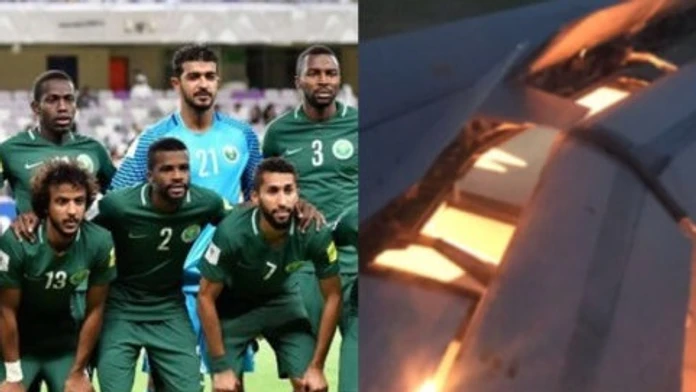 Lietadlo s futbalistami zo Saudskej Arábie horelo