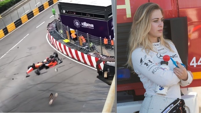 Nemecká pilotka Formuly 3 Sophia Flörschová prežila ťažkú haváriu na okruhu v Makau.