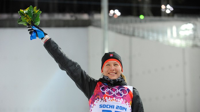 Anastasia Kuzminová po víťazstve v šprinte v Soči