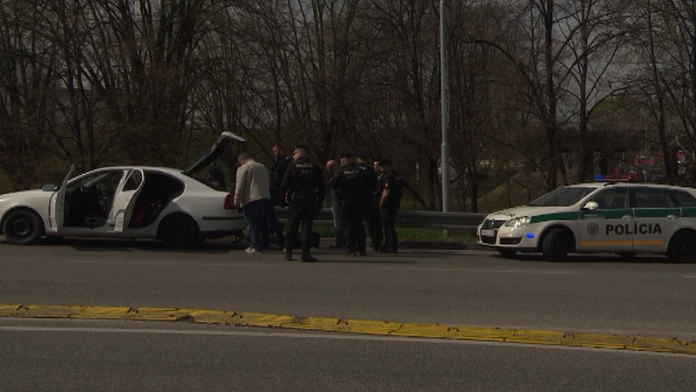 Policajná naháňačka v Bratislave.