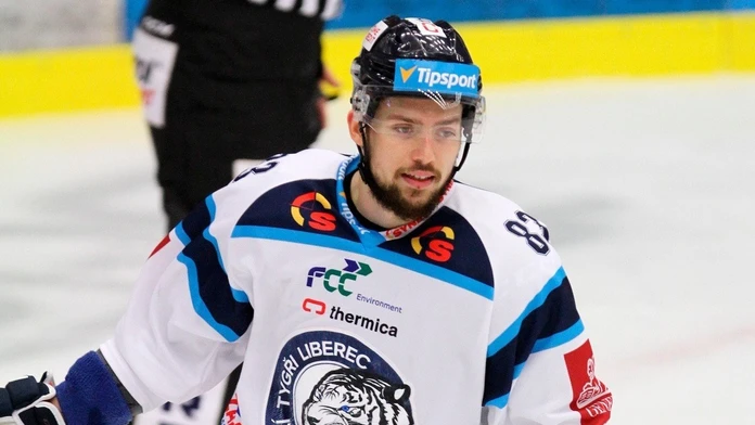 Martin Bakoš v drese českého klubu Bílí Tygři Liberec.