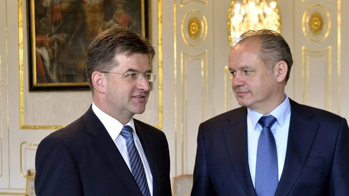 Minister Miroslav Lajčák a prezident Andrej Kiska.