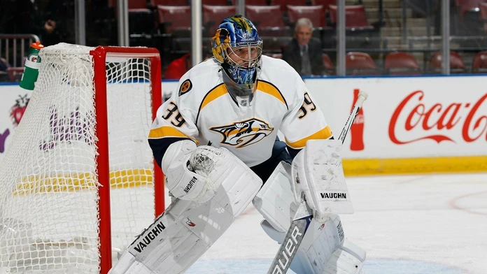 Marek Mazanec v drese Nashville Predators.