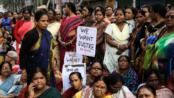 Demonštrácia žien v Indii.