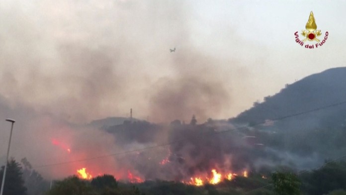 Požiare na Sicílii.