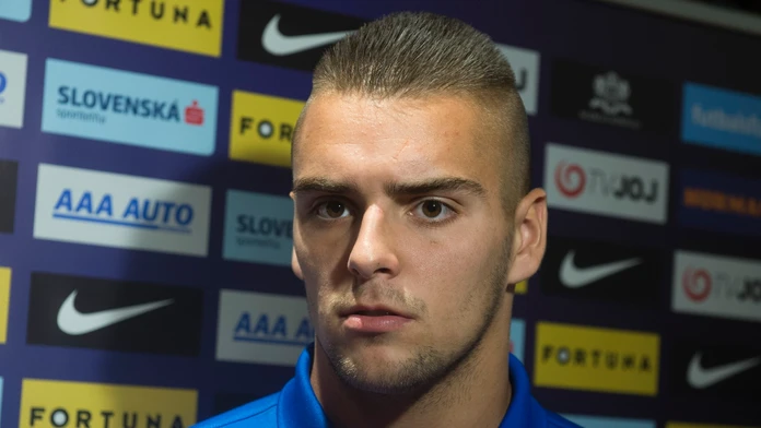 Na snímke slovenský futbalistový reprezentant do 21 rokov Adam Jakubech.