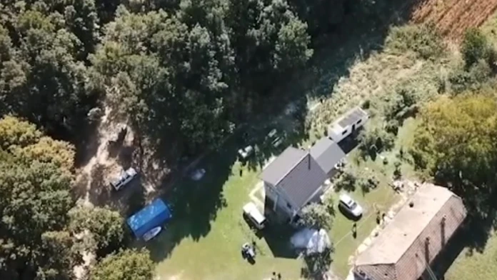 Záber z dronu. 