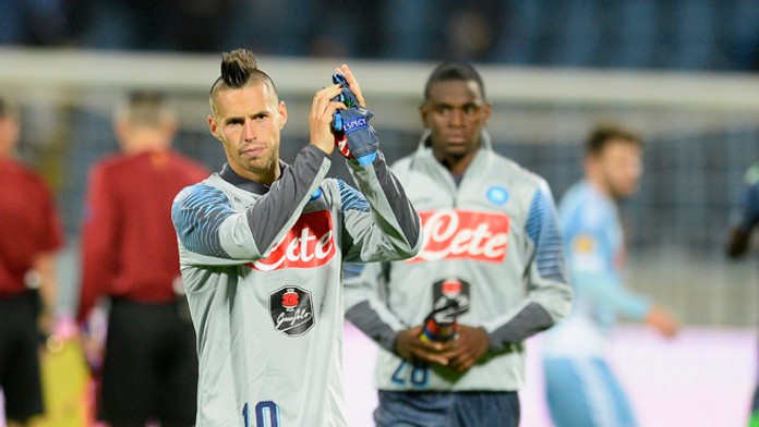 Hráč SSC Neapol Marek Hamšík po zápase so Slovanom.