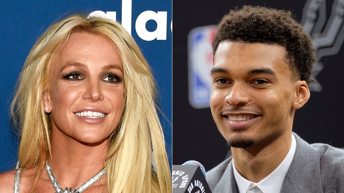 Na kombosnímke vľavo Britney Spearsová a vpravo Victor Wembanyama