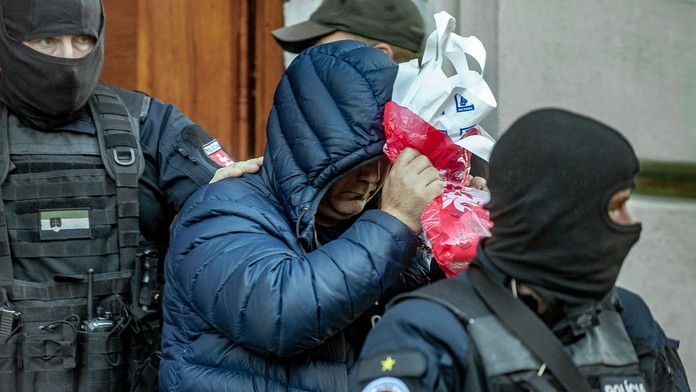 Zoltán Andruskó po vzatí do väzby.