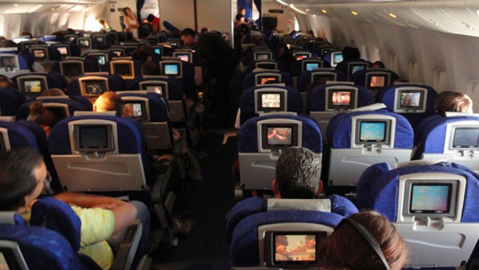 Lietadlo, paluba, cestujuci