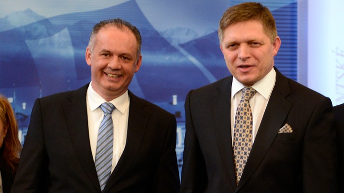 Prezident Andrej Kiska a premiér Robert Fico na archívnej snímke.