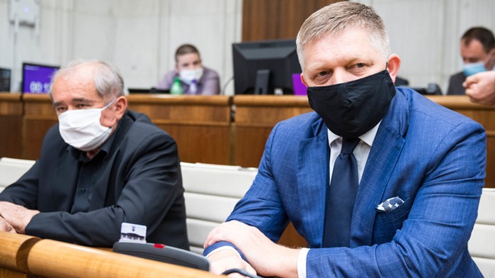 Premiér Igor Matoviča a predseda parlamentu Boris Kollár.