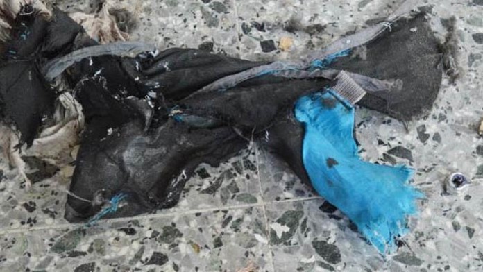 V tomto modrom batohu mohla byť uložená bomba. 