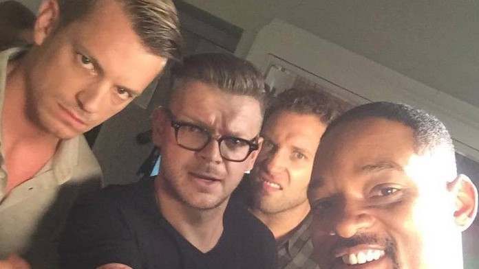 Boris Pršo s hviezdami snímky Suicide Squad.