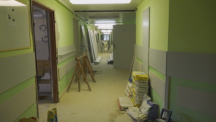 Žilinská nemocnica počas rekonštrukcie.