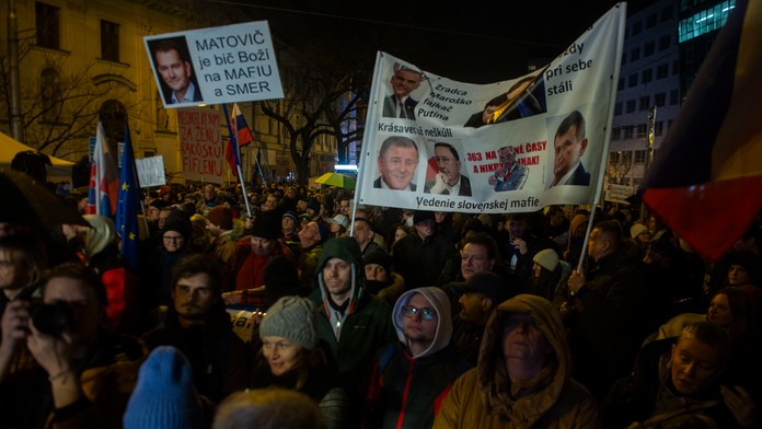 Protivládny protest v Bratislave.