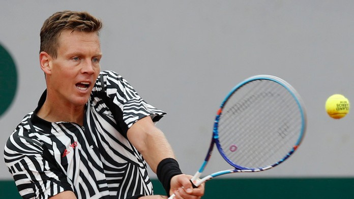 Český tenista Tomáš Berdych na Roland Garros.