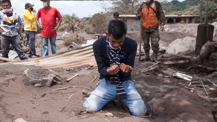 Výbuch sopky v Guatemale.