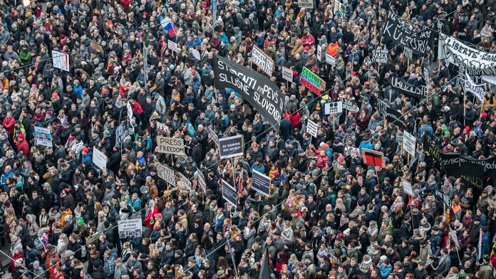 Pochod za slušné Slovensko.