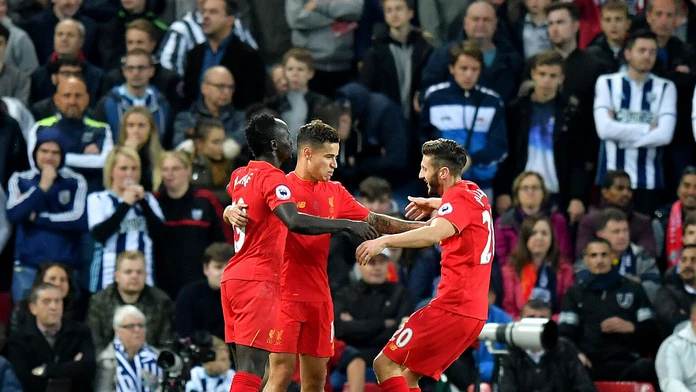 Radosť hráčov Liverpoolu po góle.