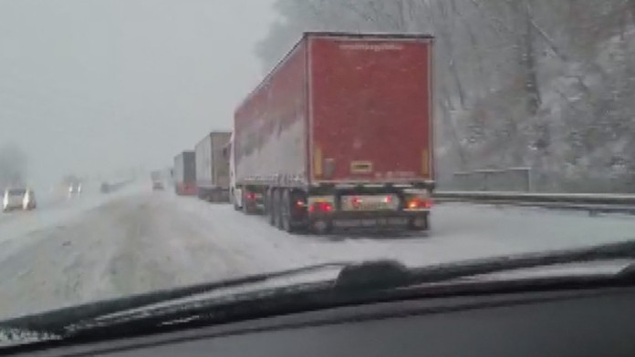 Husté sneženie v okolí Svidníka