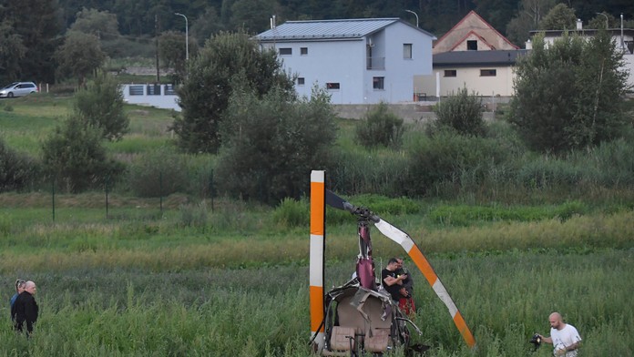 Pád vrtuľníka pri Prešove.