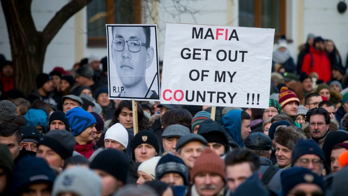 Pochod na pamiatku zavraždených Kuciaka a Kušnírovej. 