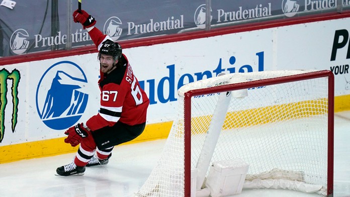 Slovenský hokejista v drese New Jersey Devils Marián Studenič.