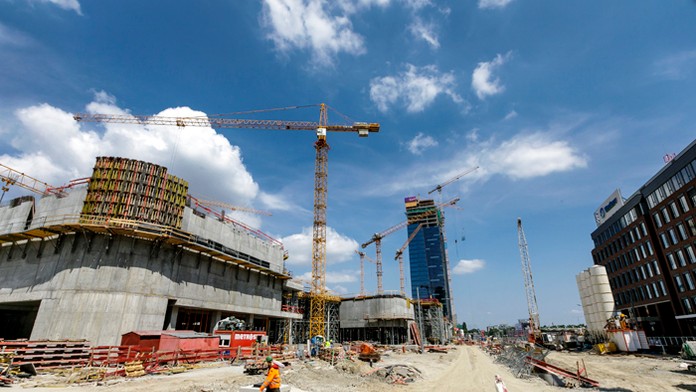 Výstavba novej austobusovej stanice Mlynské nivy v Bratislave.