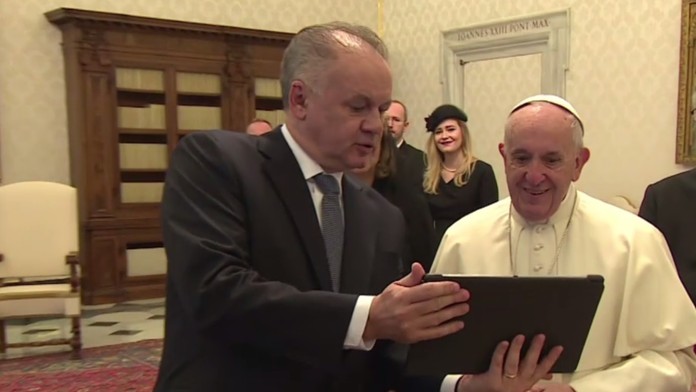 Kiska s pápežom.
