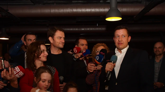 Na snímke predseda hnutia OĽaNO - NOVA  Igor a líder hnutia NOVA Daniel Lipšic