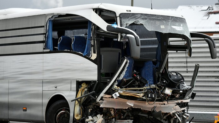 Havarovaný autobus
