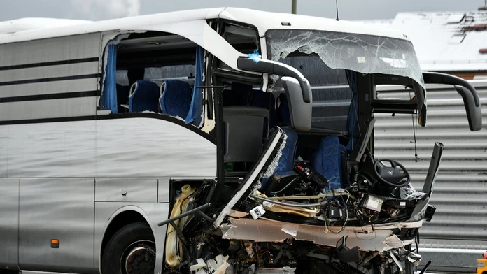 Havarovaný autobus