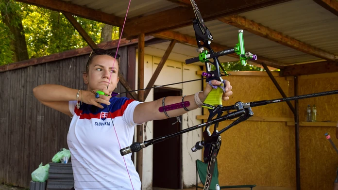 Denisa Baránková počas tréningu.