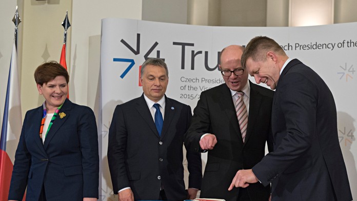 Beata Szydlová, Viktor Orbán, Bohuslav Sobotka, Robert Fico