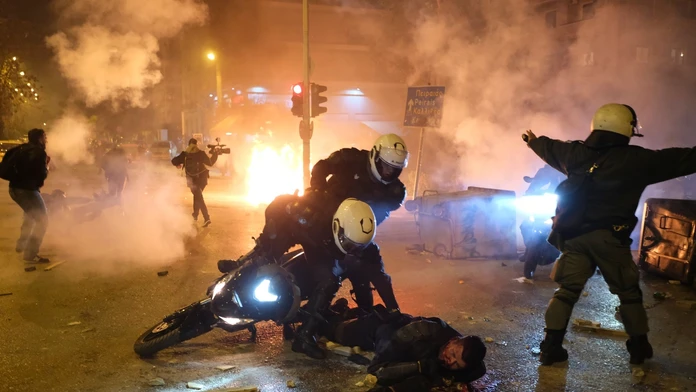 Protesty v Grécku.