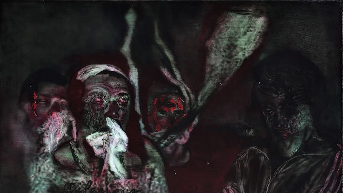 Na snímkach sú obrazy, ktoré ukradli z budovy v Bratislave.