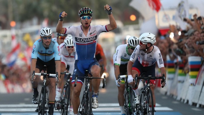 Radosť Petra Sagana po obhájení titulu majstra sveta.