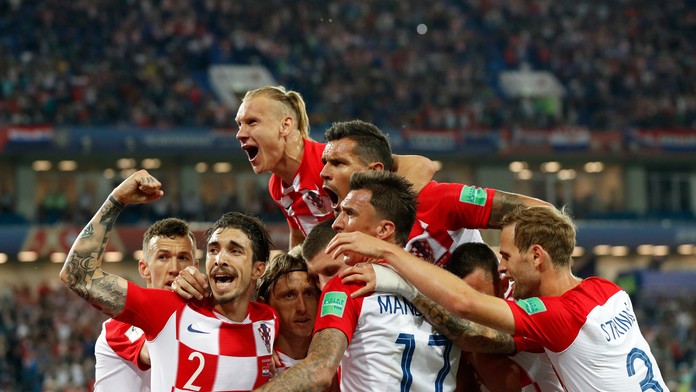Chorvátska radosť z Modričovej penalty.