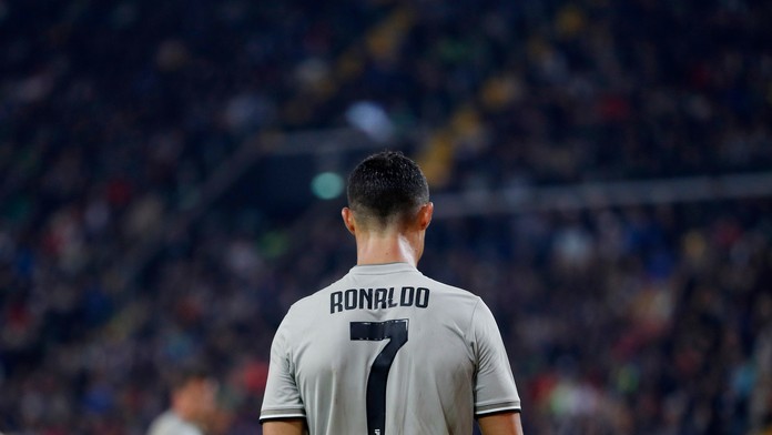 Cristiano Ronaldo z Juventusu v zápase s Udinese.