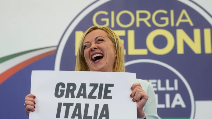 Giorgia Meloniová, líderka krajne pravicovej strany Bratia Talianska.