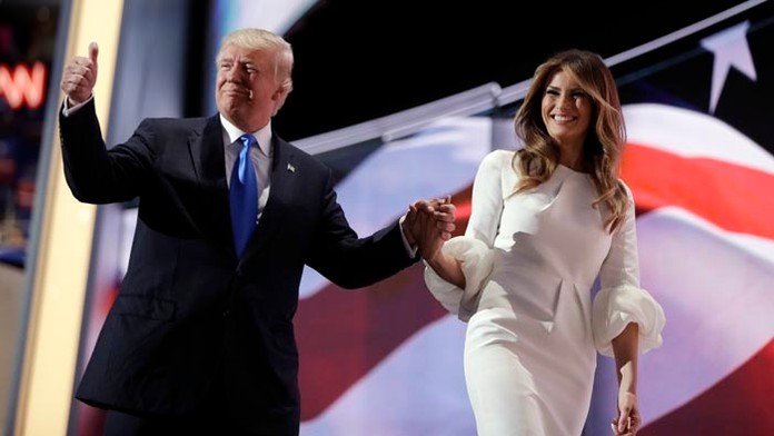 Donald Trump na zjazde s manželkou.