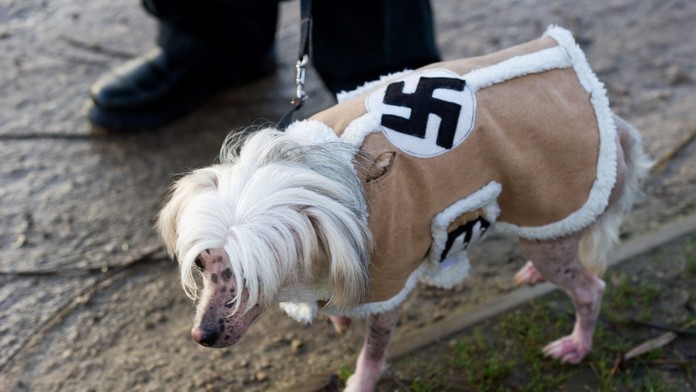 Paul Dutton urobil nacistu aj zo svojho psa. Ten nemá ani tušenie, čo má na svojom kabátiku. 