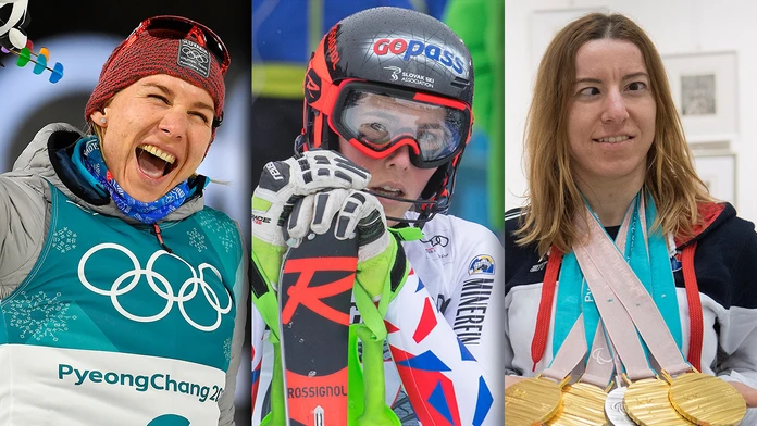 Anastasia Kuzminová, Petra Vlhová a Henrieta Farkašová.